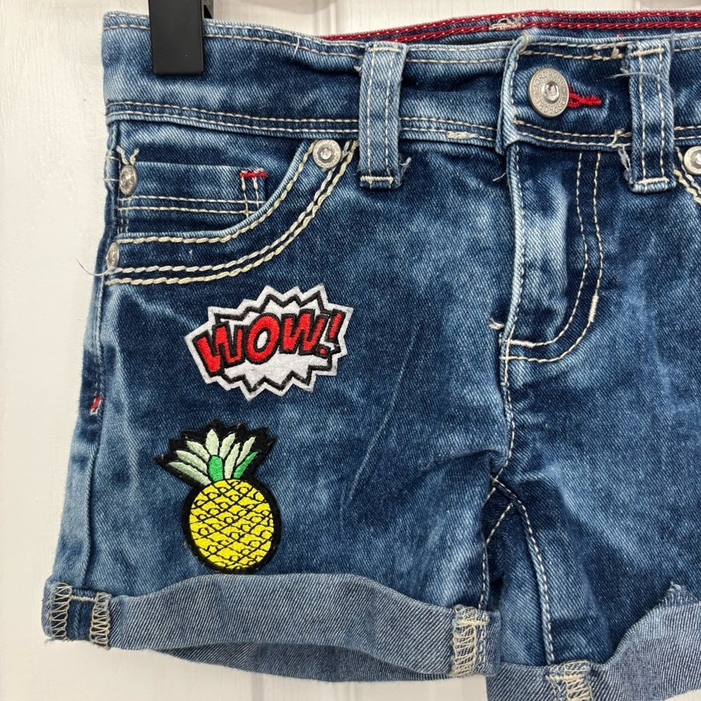 Denim Patch Shorts | Jordache Girls Size 4 - Picture 3 of 11